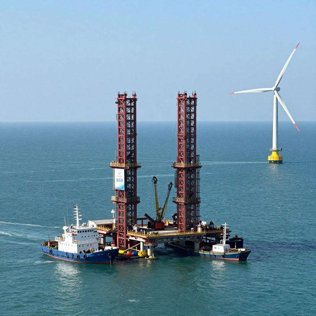 广西一海上风电示范项目开启首台风机基础海上施工作业