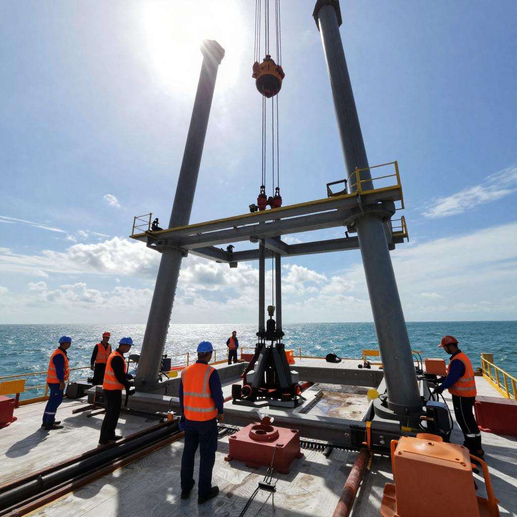 广西一海上风电示范项目开启首台风机基础海上施工作业 广西一海上风电示范项目开启首台风机基础海上施工作业第一张图