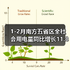 1-2月南方五省区全社会用电量同比增长11.8%（图3）