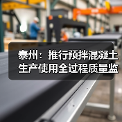 泰州：推行预拌混凝土生产使用全过程质量监管
