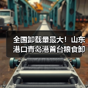 全国卸载量最大！山东港口青岛港首台粮食卸船机实现首次重载试车（图1）