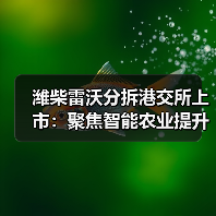 潍柴雷沃分拆港交所上市：聚焦智能农业提升竞争力？